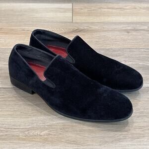 Belvedere Velvet Black Slip-On Loafers Men’s 11.5 Made in Brazil Dress Shoes